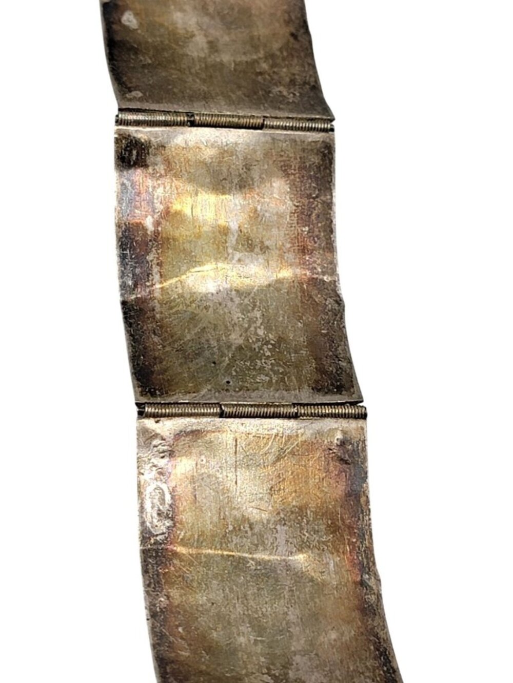 Antique Sterling Scrolling Wire Panel Bracelet Pin Close Detailed 925 Silver 6.5 - Picture 12 of 13